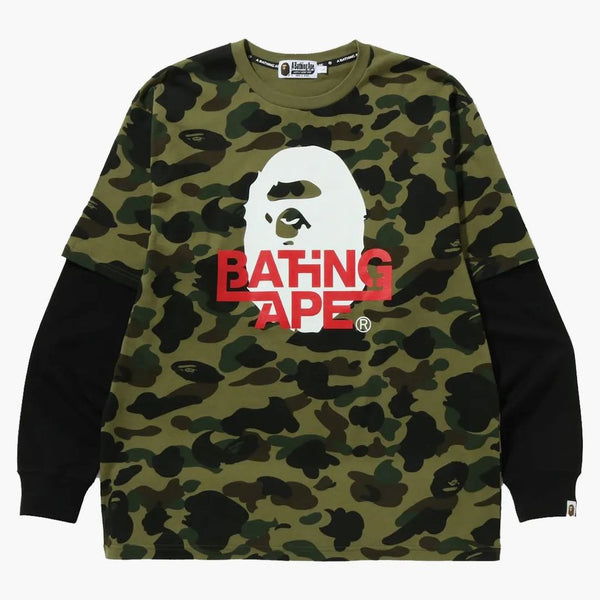 Bape 1st Camo Relaxed Fit Layered L/S Tea Green