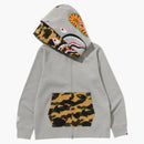 Bape 1st Camo Shark Full Zip Double Hoodie Gray
