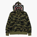 Bape 1st Camo Shark Full Zip Double Hoodie (SS25) Green