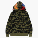 Bape 1st Camo Shark Full Zip Double Hoodie (SS25) Green