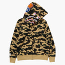 Bape 1st Camo Shark Full Zip Double Hoodie (SS25) Yellow