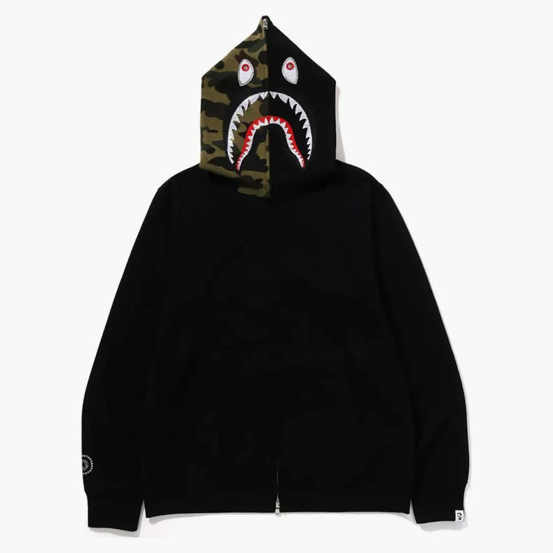 Bape 1st Camo Shark Full Zip Hoodie Black