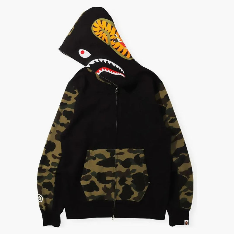 Bape 1st Camo Shark Full Zip Hoodie (FW21) Black