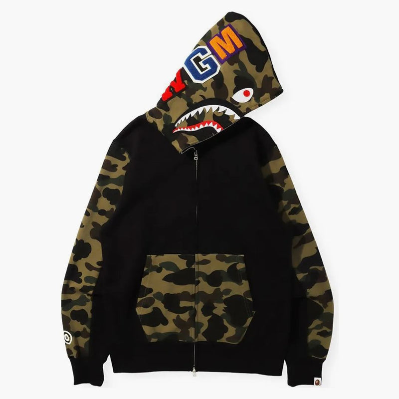 Bape 1st Camo Shark Full Zip Hoodie (FW21) Black