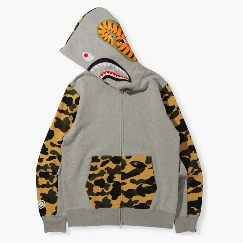 Bape 1st Camo Shark Full Zip Hoodie (FW21) Gray