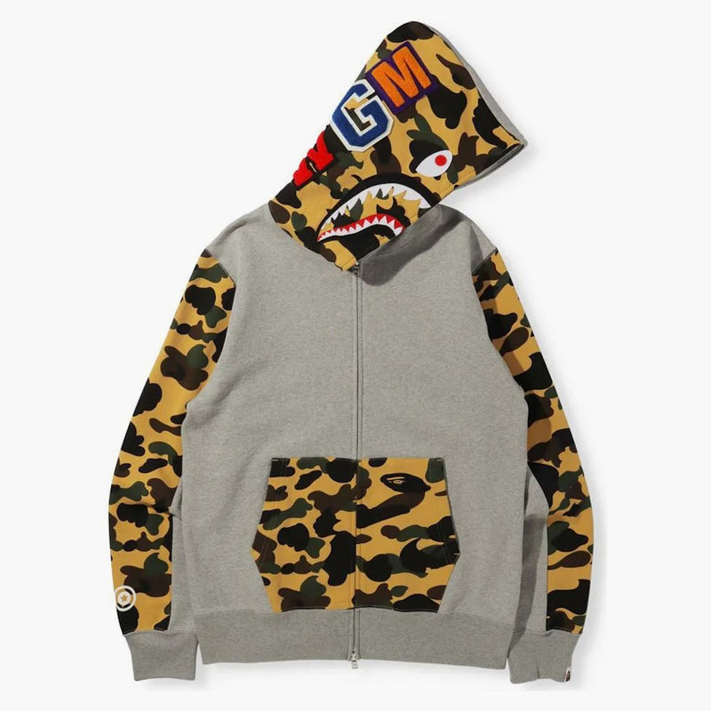 Bape 1st Camo Shark Full Zip Hoodie (FW21) Gray