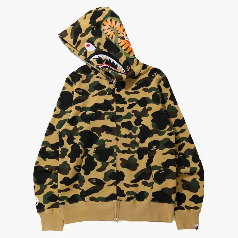 Bape 1st Camo Shark Full Zip Hoodie (FW21) Yellow