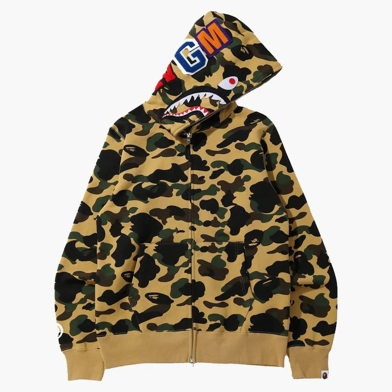 Bape 1st Camo Shark Full Zip Hoodie (FW21) Yellow