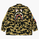 Bape 1st Camo Shark Relaxed Fit Military Shirt Yellow