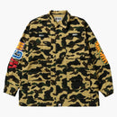 Bape 1st Camo Shark Relaxed Fit Military Shirt Yellow