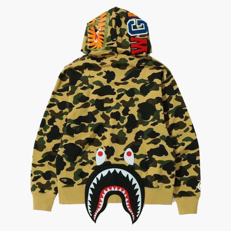 Bape 1st Camo Shark Relaxed Fit Pullover Hoodie Yellow