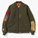 Bape 1st Camo Shark Sweat Ma-1 Olive/Green