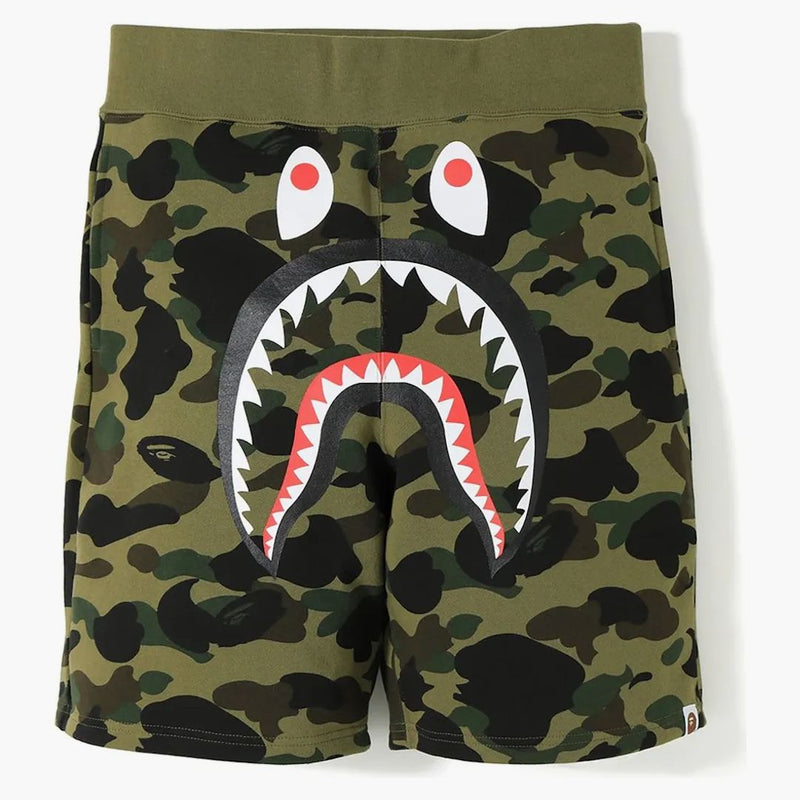 Bape 1st Camo Shark Sweat Shorts Green