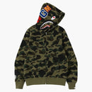 Bape 1st Camo Shark WGM Full Zip Hoodie Green