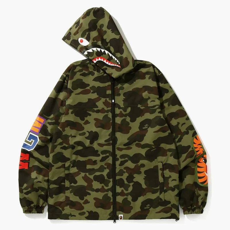 Bape 1. camo žralok wgm mikina bunda zelená