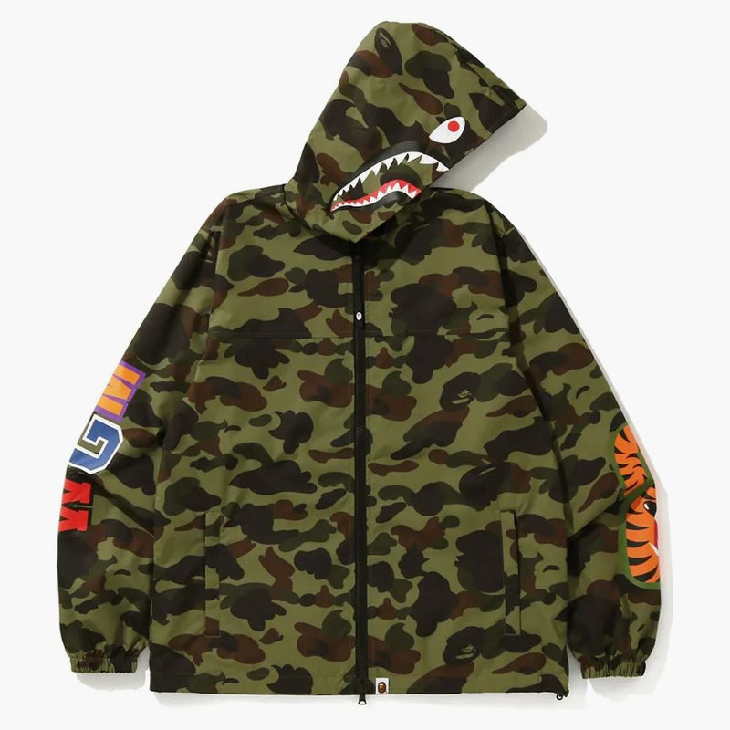 Bape 1. camo žralok wgm mikina bunda zelená