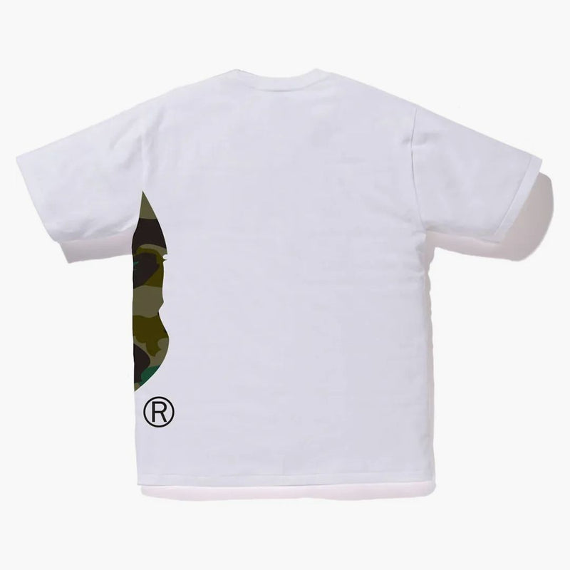 BAPE 1. Camo Side Big Ape Head Tee White/Green