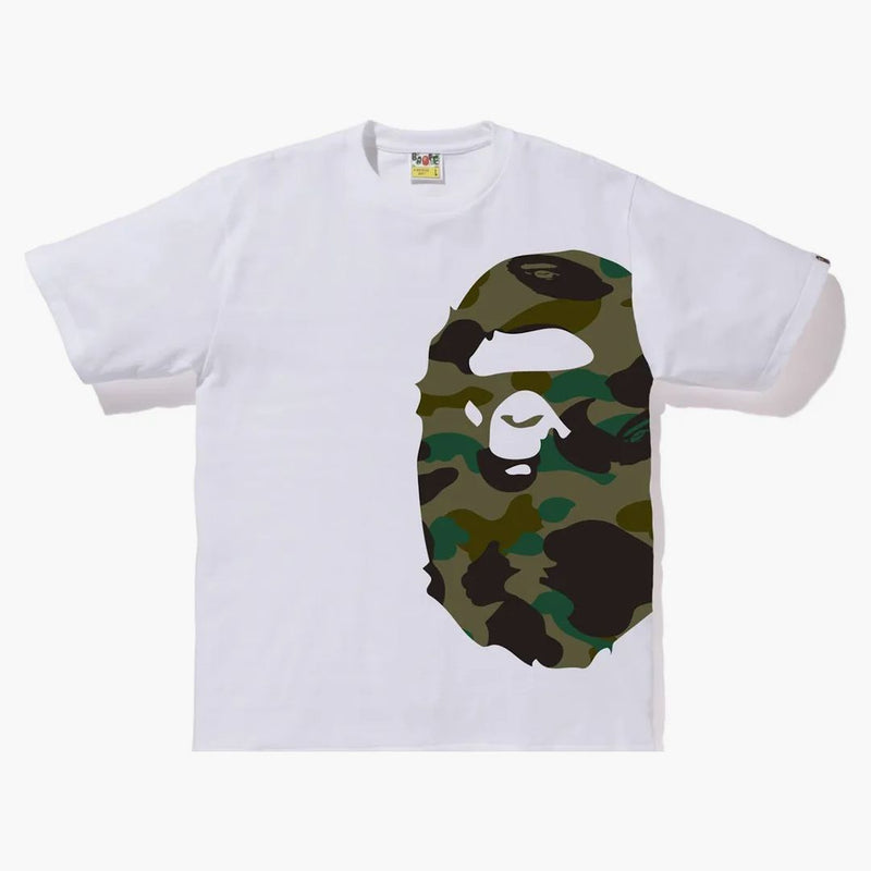 BAPE 1. Camo Side Big Ape Head Tee White/Green