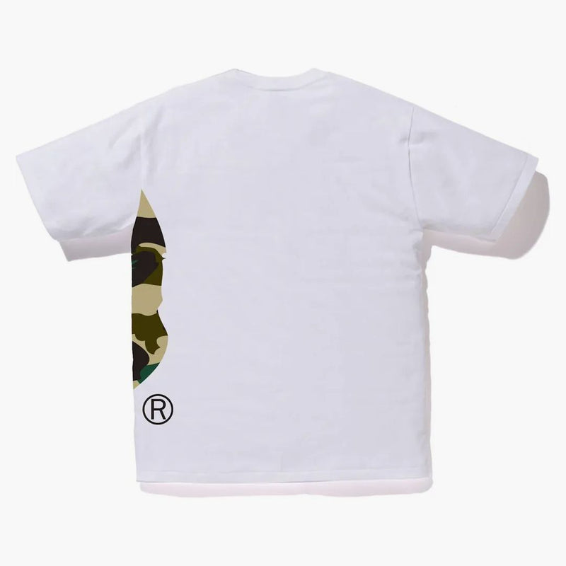 BAPE 1. Camo Side Big Ape Head Tee White/Yellow