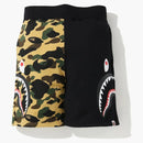 Bape 1st Camo Side Shark Sweatshort Black/Yellow
