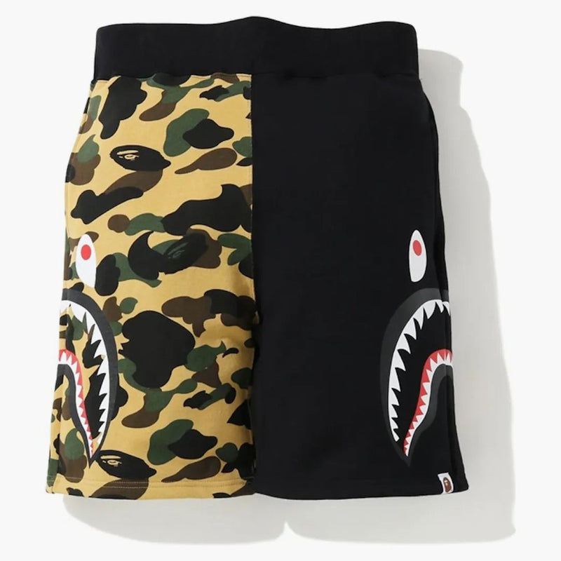 BAPE 1st Camo Side Shark Sweatshort Black/Yellow