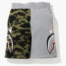 Bape 1st Camo Side Shark Sweatshort Gray/Green