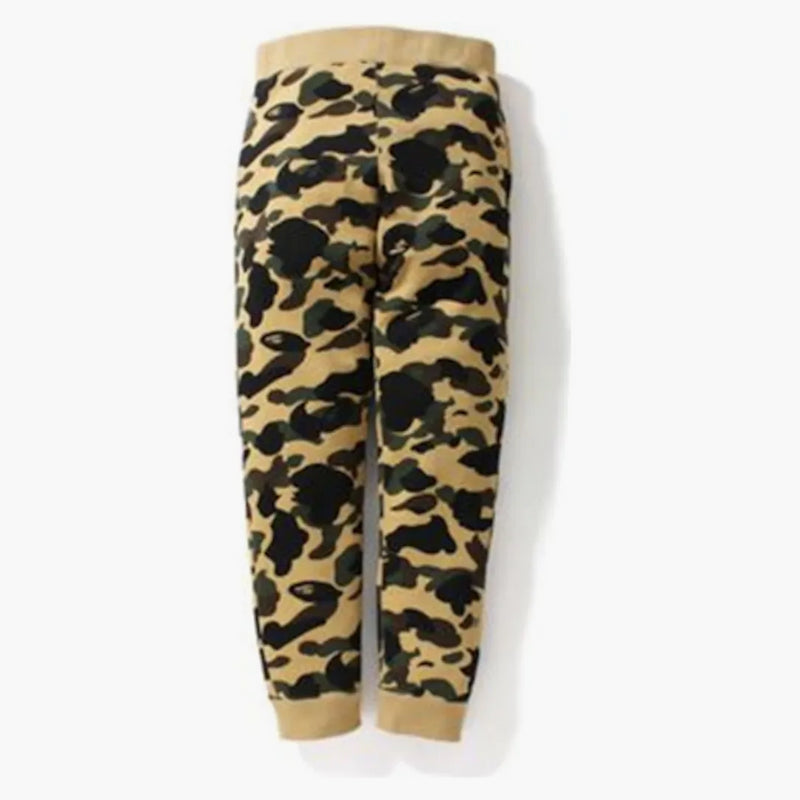 BAPE 1st Camo Slim Shetové kalhoty žluté
