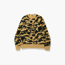 Bape 1st Camo Small Ape Head Crewneck Yellow