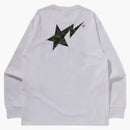 Bape 1st Camo Sta L/S Tee White/Green