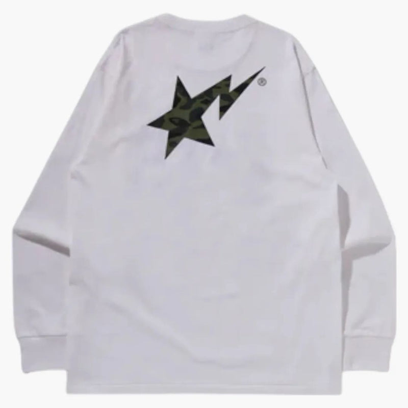 BAPE 1. camo sta l/s Tee White/Green