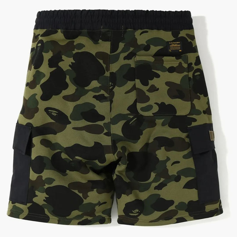 Bape 1st Camo Sweat Cargo Shorts Green