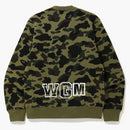 Bape 1st Camo White Shark Crewneck Green