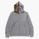 Bape 1st Shark Full Zip Hoodie Grey