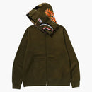 Bape 1st Shark Full Zip Hoodie Olivedrab