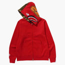 Bape 1st Shark Full Zip Hoodie Red