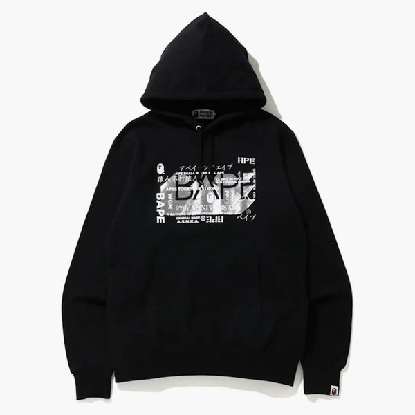 Bape 27th anniversary foil wide sweater hoodie black