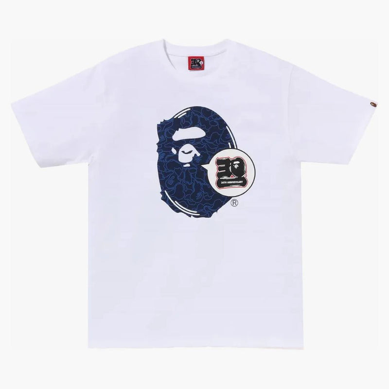 Bape 30th anniversary ape head tea white/navy