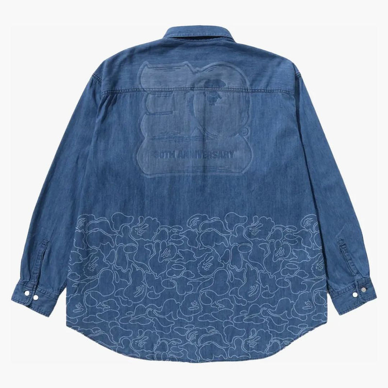 Bape 30th anniversary denim shirt light indigo