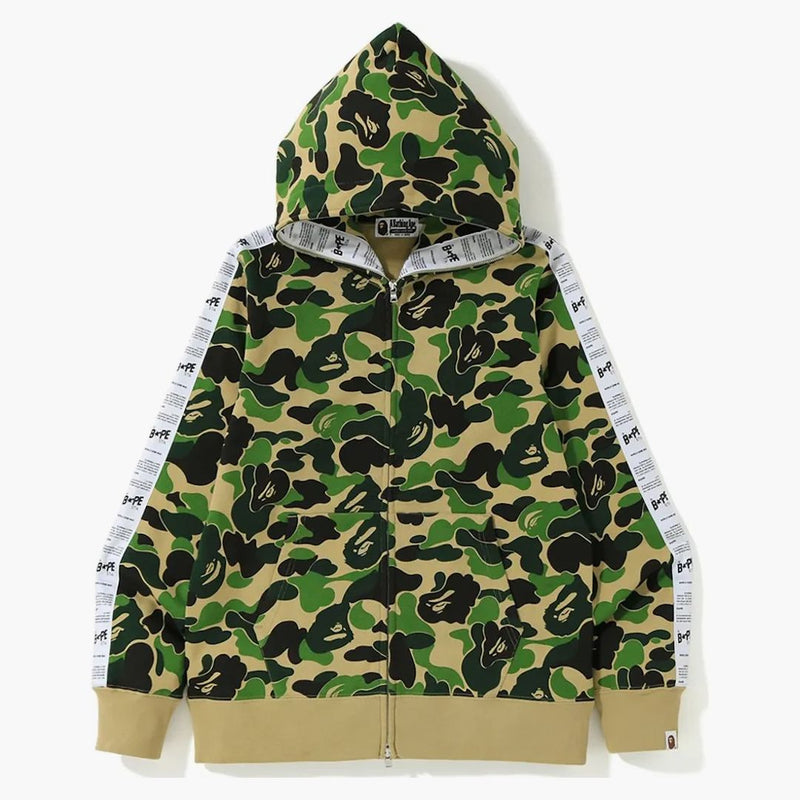 Bape Abc Bape Sta Tape Full Zip Hoodie Green