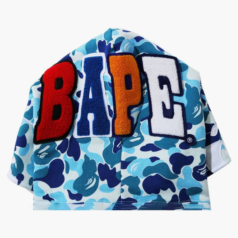 BAPE ABC CAMO 2. lidoop široký fit svetrover mikina modrá