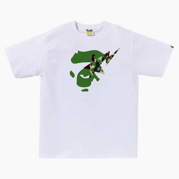 Bape Abc Camo Ape Face Sta Tee White/green