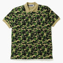 Bape Abc Camo Ape Head One Point Polo Green