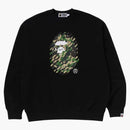 Bape Abc Camo Ape Head Relaxed Fit Crewneck Sweatshirt (fw24) Black