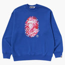 Bape Abc Camo Ape Head Relaxed Fit Crewneck Sweatshirt (fw24) Blue