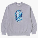 Bape Abc Camo Ape Head Relaxed Fit Crewneck Sweatshirt (fw24) Grey