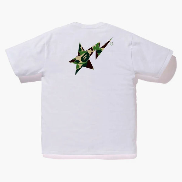 Bape Abc Camo Bape Sta Logo Tee White Green