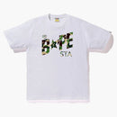 Bape Abc Camo Bape Sta Logo Tee White Green