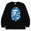 Bape Abc Camo Big Ape Head L/s Tee Black/blue