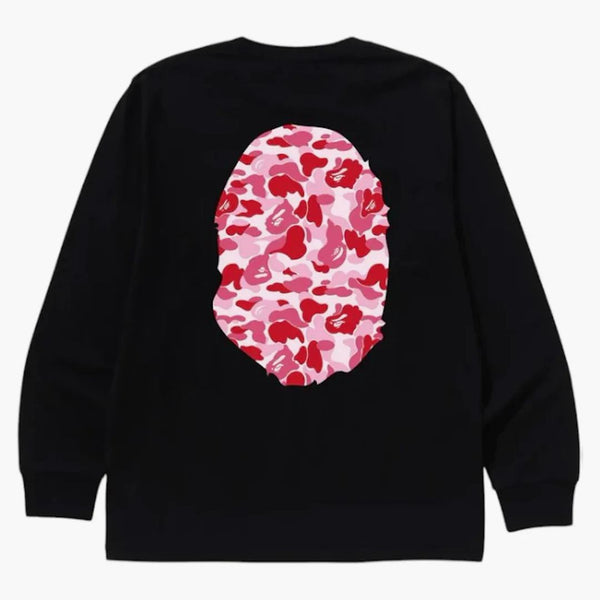 BAPE ABC Camo Big Ape Head L/S Tea Black/Pink