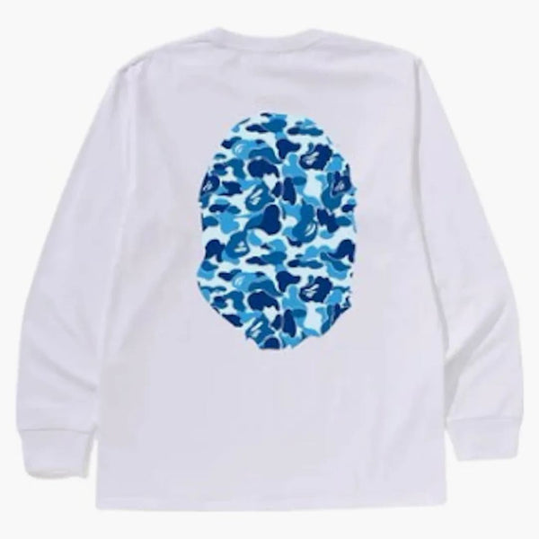 BAPE ABC Camo Big Ape Head L/S Tee White/Blue
